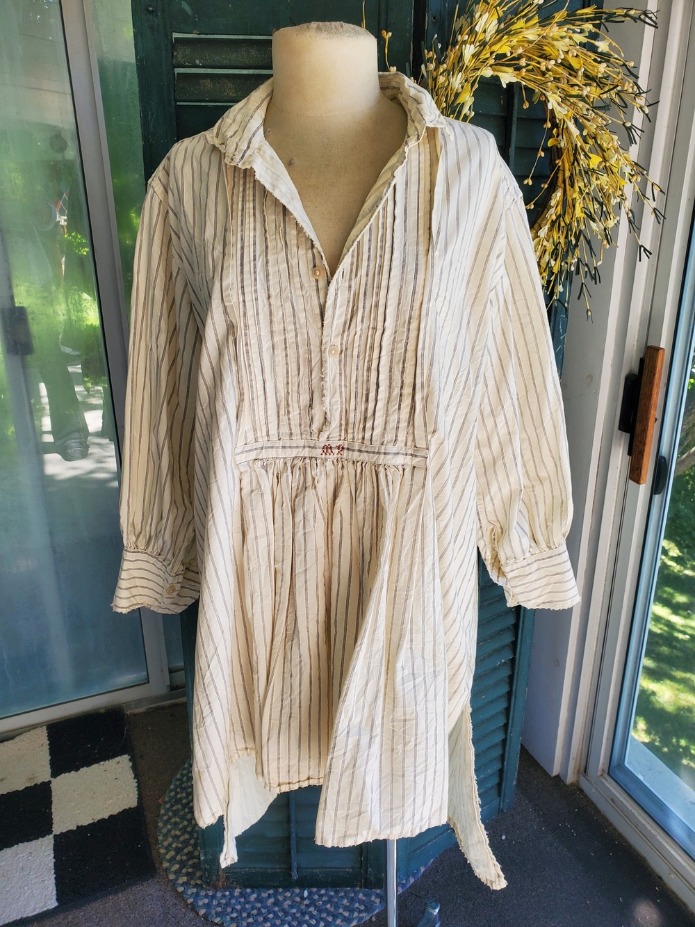 Magnolia Pearl Cream and Gray Striped Button-Front Tunic